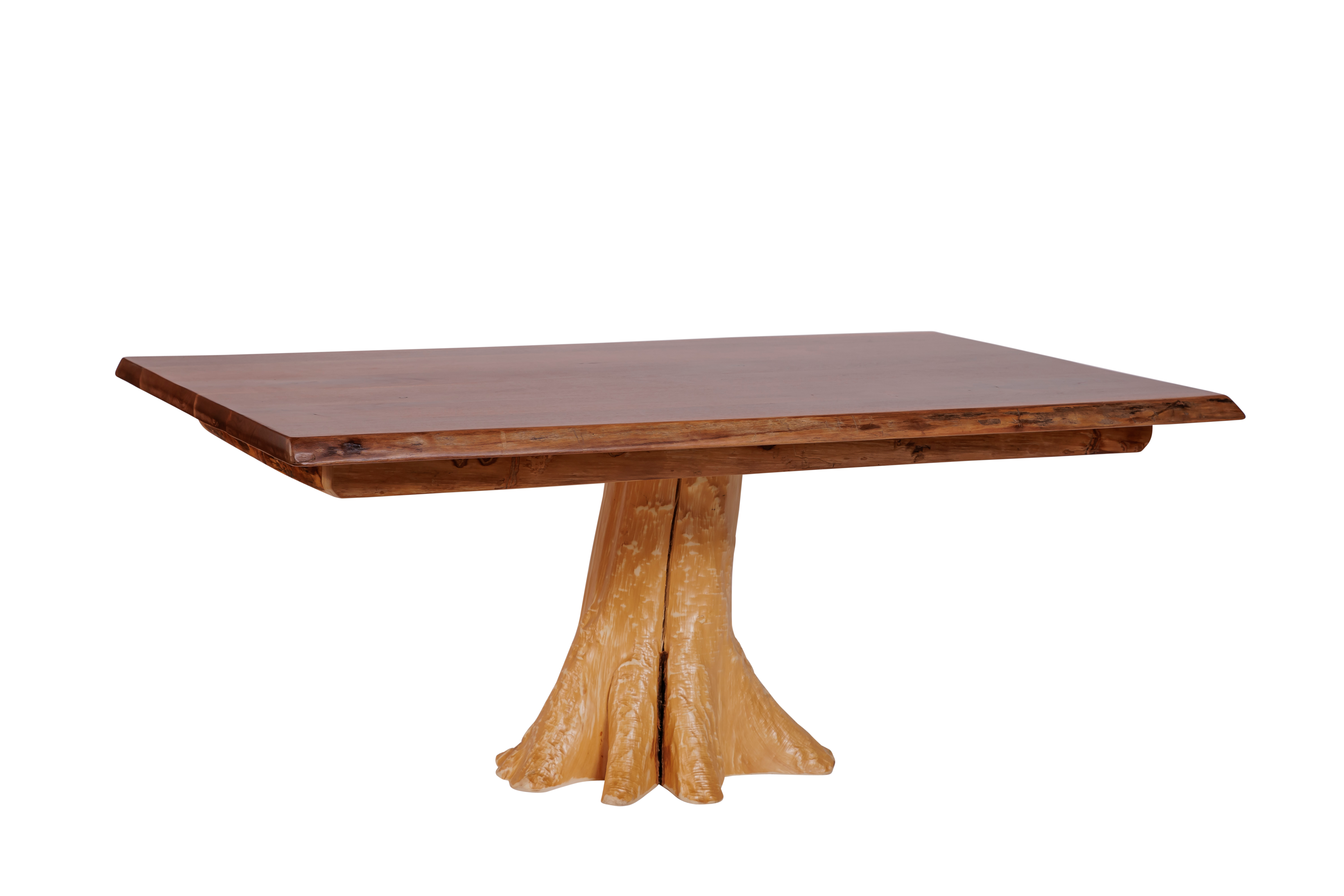 Walnut Dining Table with Cedar Stump Base | The Big Moose Furniture Outlet